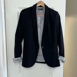 Black Blazer with Button Detail